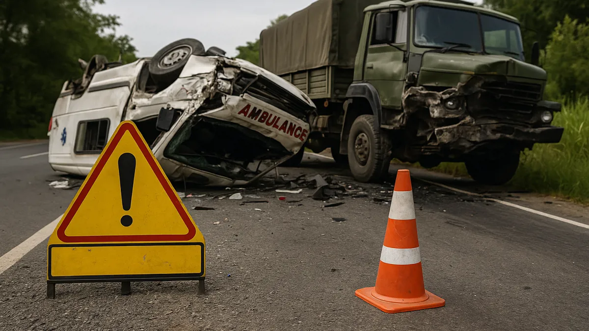 Four killed as ambulance carrying soldier's remains crashes into truck in UP