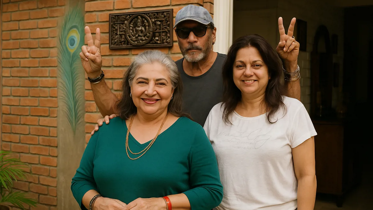 Devdas co-stars Jackie Shroff and Smita Jaykar enjoy a reunion at the actor's farmhouse